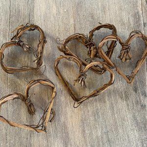 Mini Valentines Twig Grapevine Hearts Set of 5 Décor Crafting